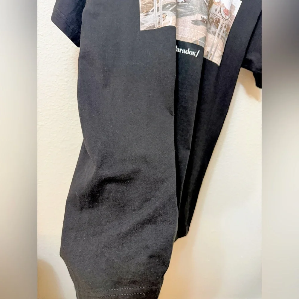 Black Graphic Tee M Streetwear Urban Photo Print T-Shirt